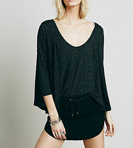 Free People Tambourine Tee Black