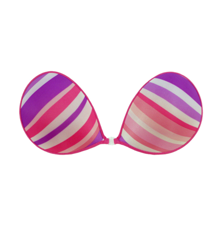 Nubra Aphrodite Printed Fabric Pink & Purple Stripes