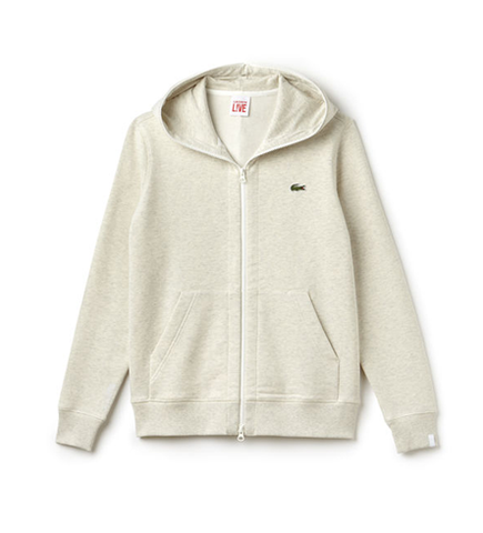 Lacoste Live Hooded Zippered Cotton Unisex Sweatshirt Pigeon Grey