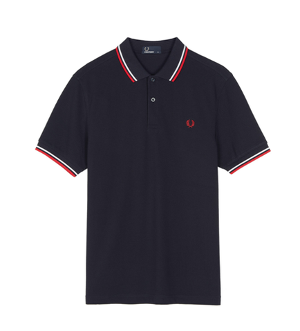 Fred Perry M3600 Twin Tipped Polo Navy/white/red