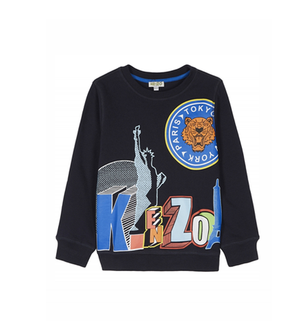KENZO KIDS KJ15558 Navy Blue Bryan Sweatshirt